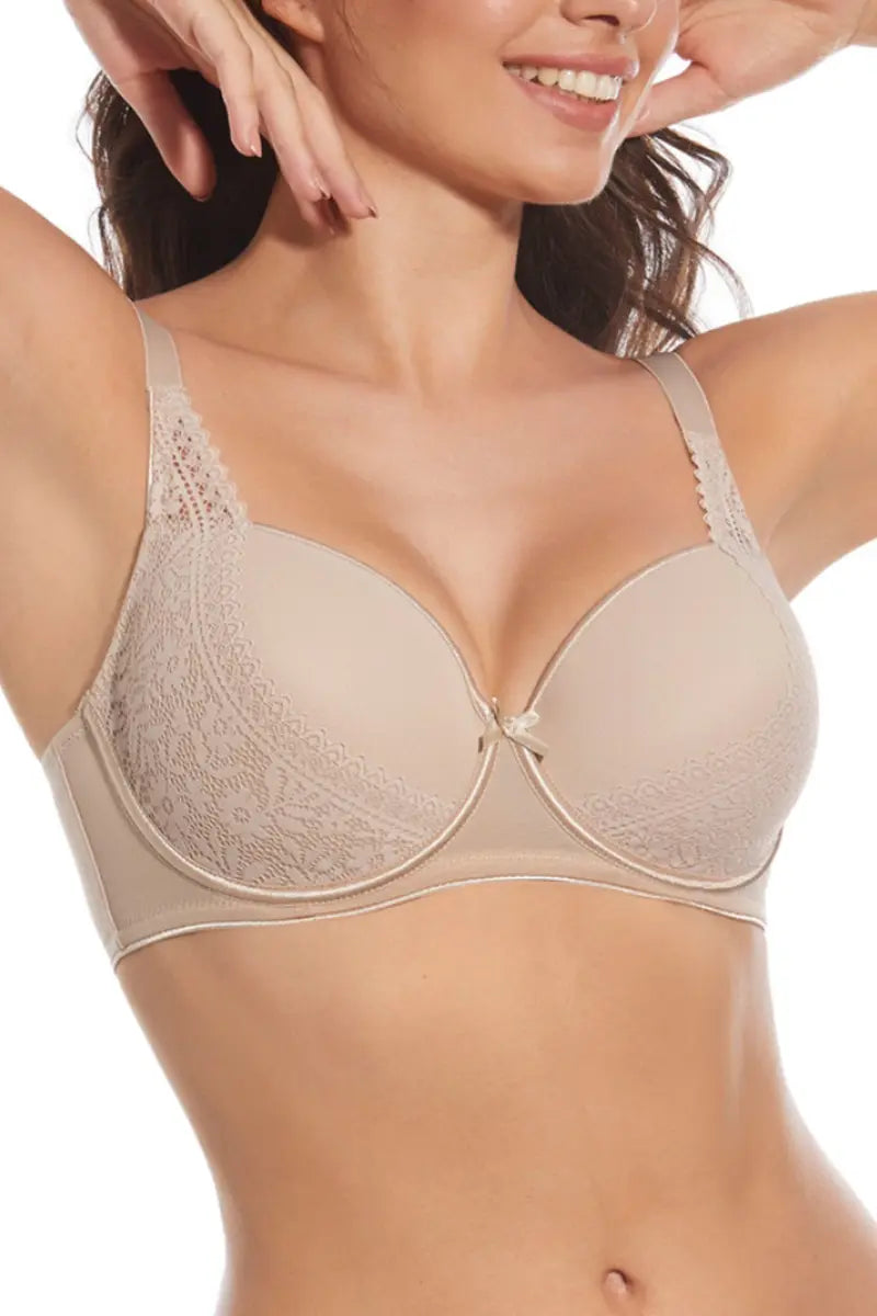 Reggiseno con ferretto e coppe imbottite ricamate in pizzo con fascia traspirante Selene – LAIA