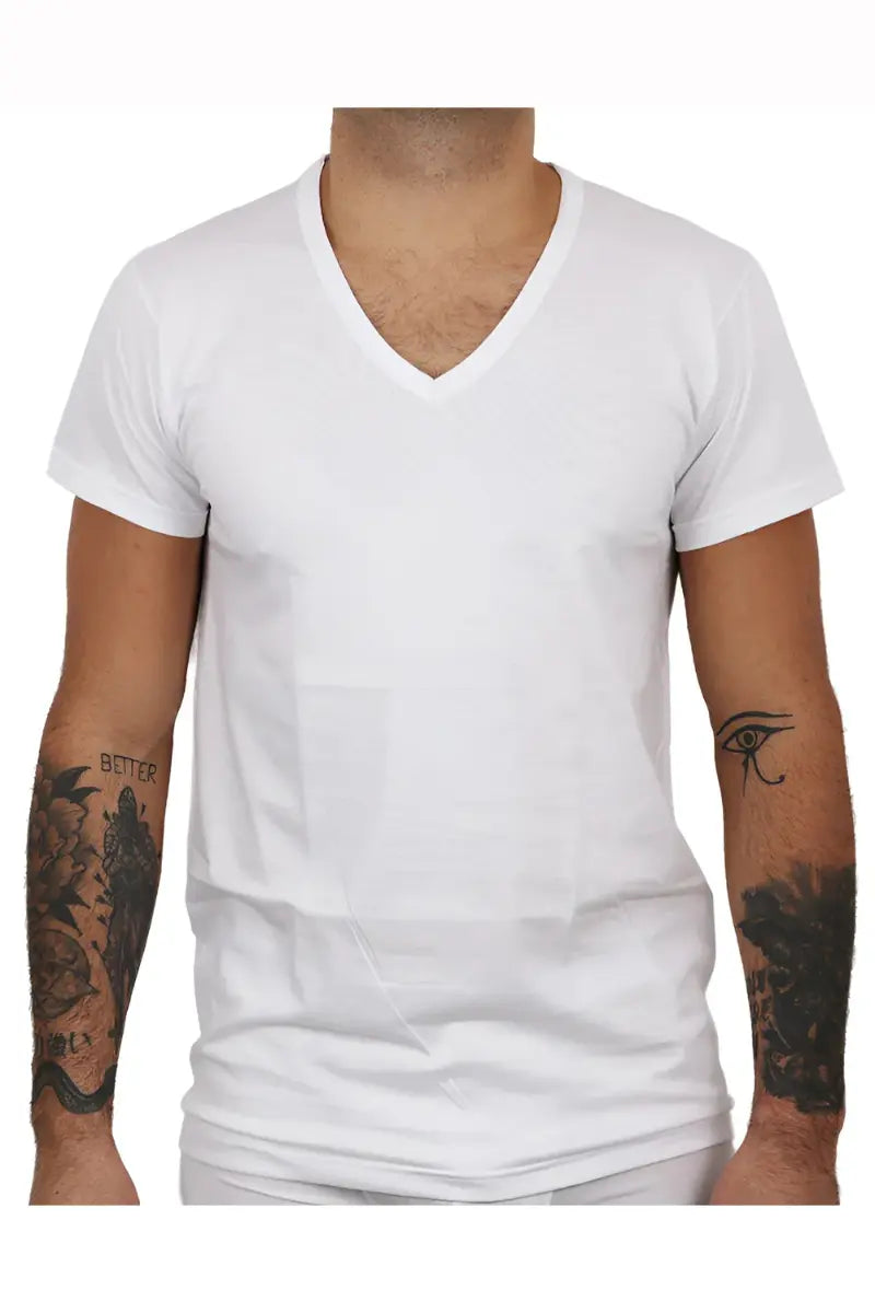 Mansuè Maglia mezza manica scollo a V MAXI in COTONE uomo MANSUE’ – 40040/88