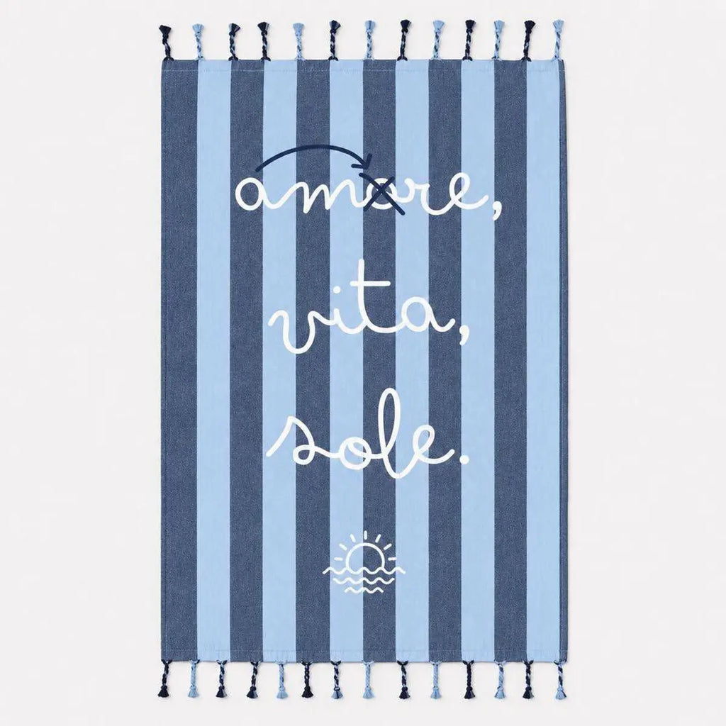 Sophie TELO MARE FOUTA CON FRANGE AMORE MARE 100x180