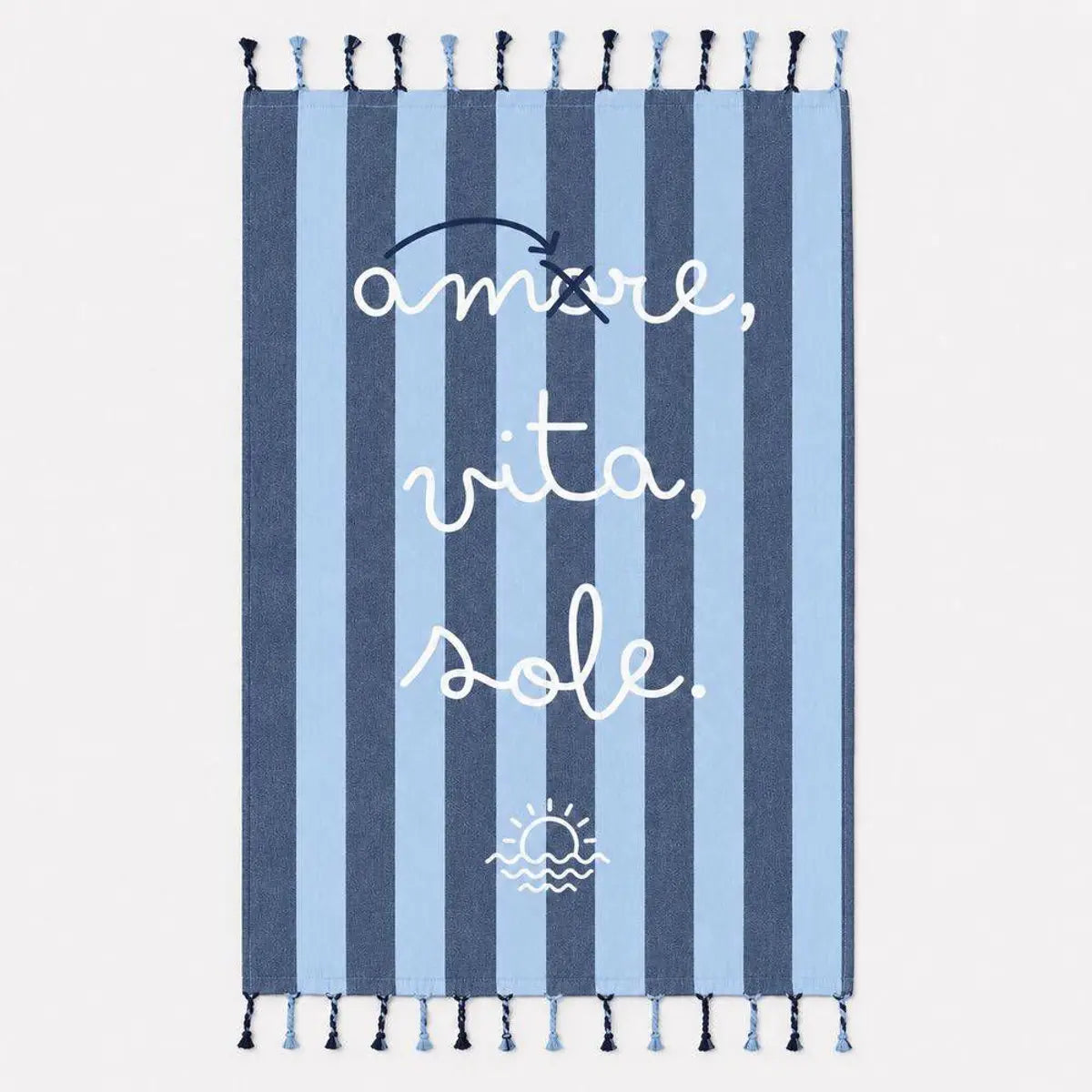 Sophie TELO MARE FOUTA CON FRANGE AMORE MARE 100x180