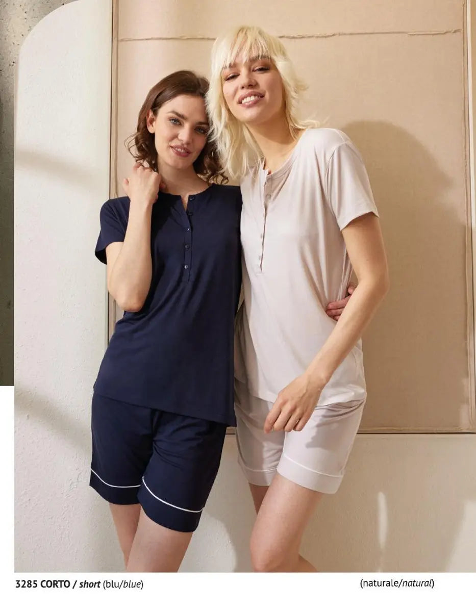 Pigiama donna corto in viscosa Jadea 3285
