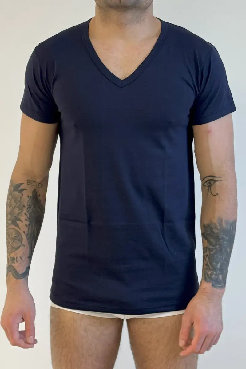 Mansuè Maglia mezza manica scollo a V MAXI in COTONE uomo MANSUE’ – 40040/88
