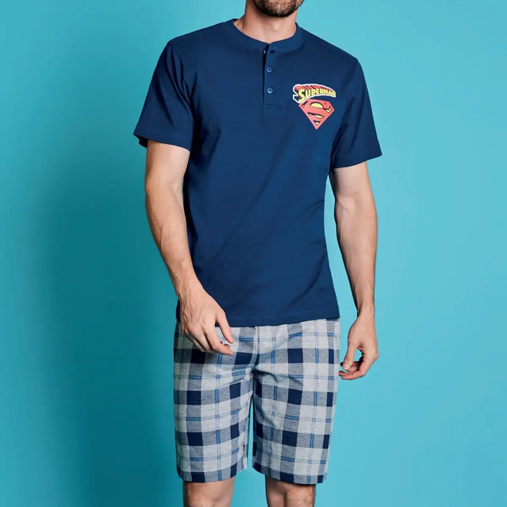 pigiama serafino corto superman 7769 uomo sabor