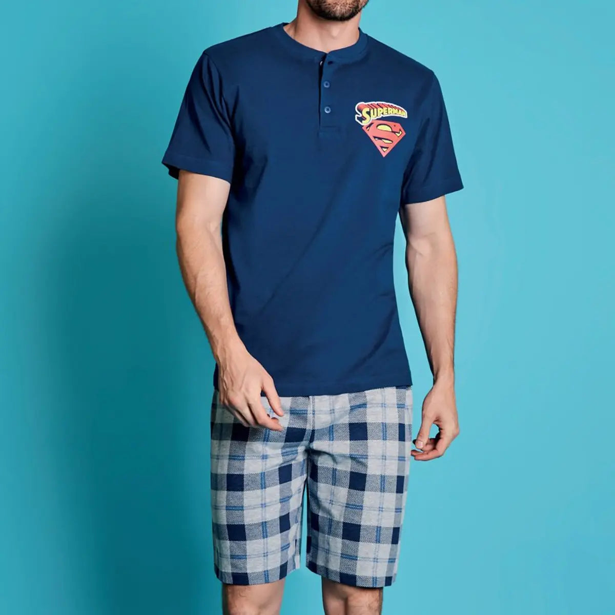 pigiama serafino corto superman 7769 uomo sabor