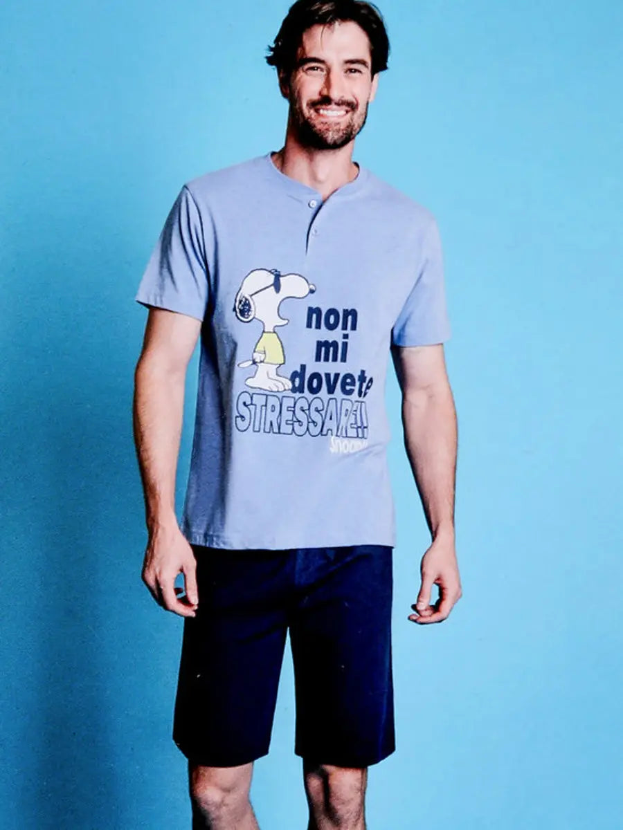Sabor Snoopy pigiama corto da uomo in cotone - jeans