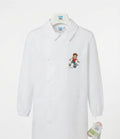 Grembiule bianco asilo bambino con abbottonatura laterale Siggi ricamo Calcio 4344