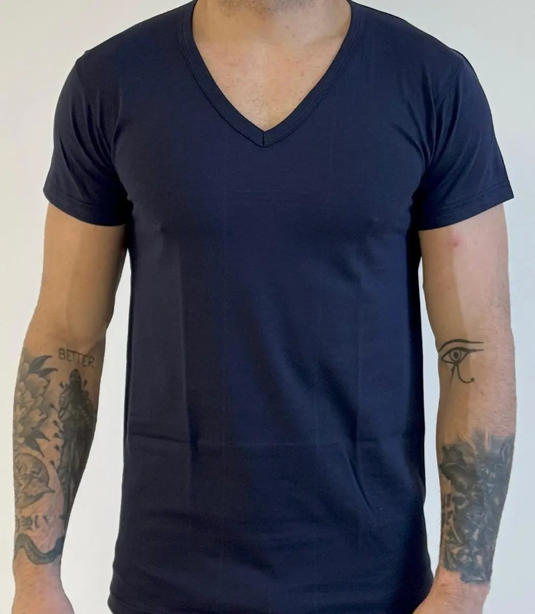 Maglia mezza manica scollo a “V” in COTONE uom MANSUE’ – 40040/88 3 PZ