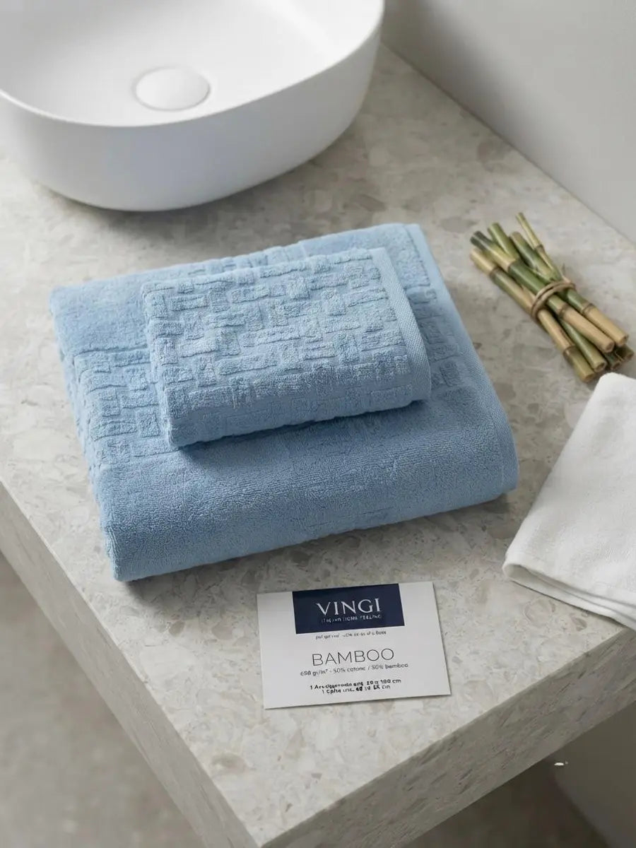 Set asciugamani viso + ospite Bamboo Vingi