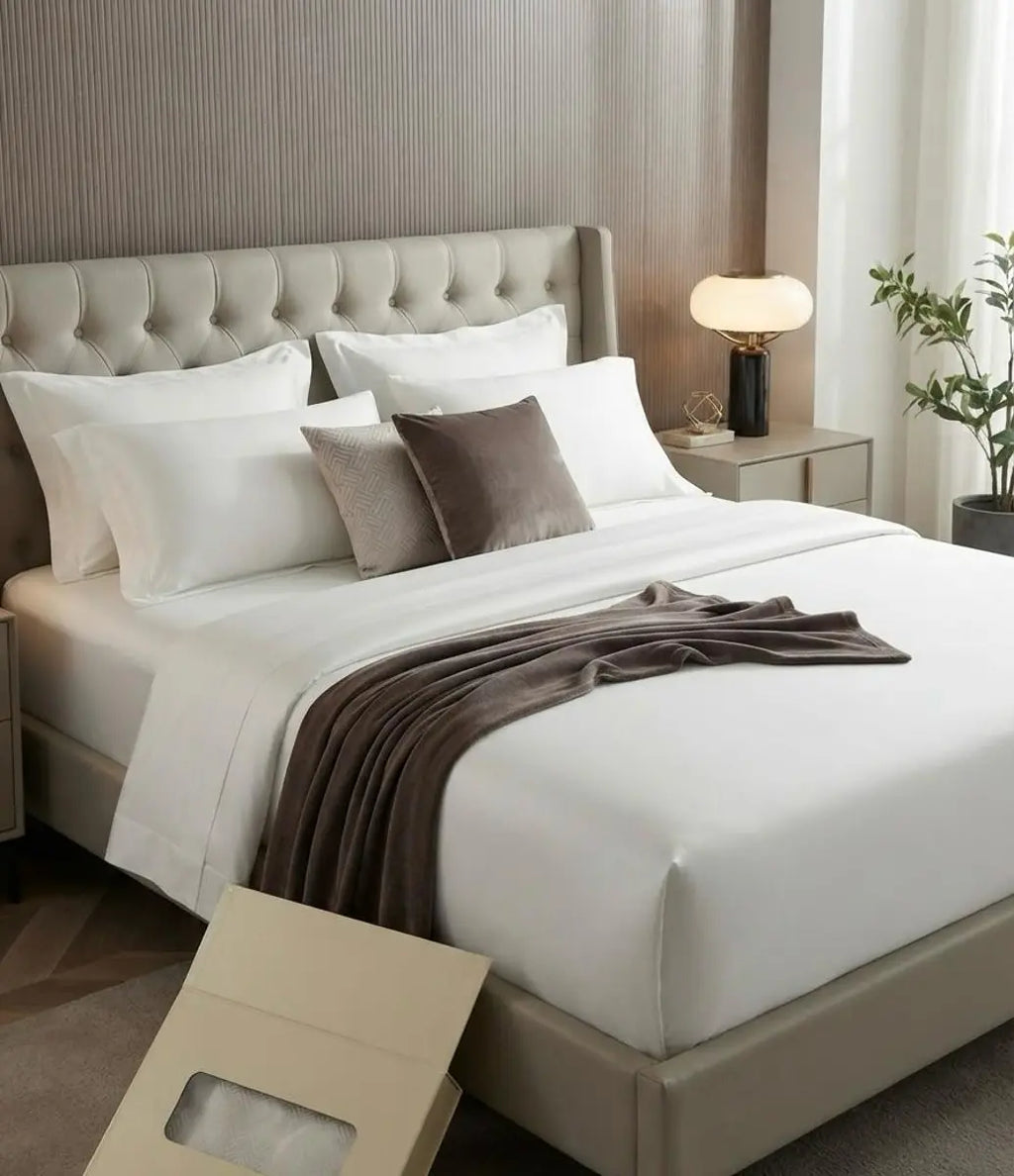 Completo letto Biancaluna Clara seta di bamboo vegan