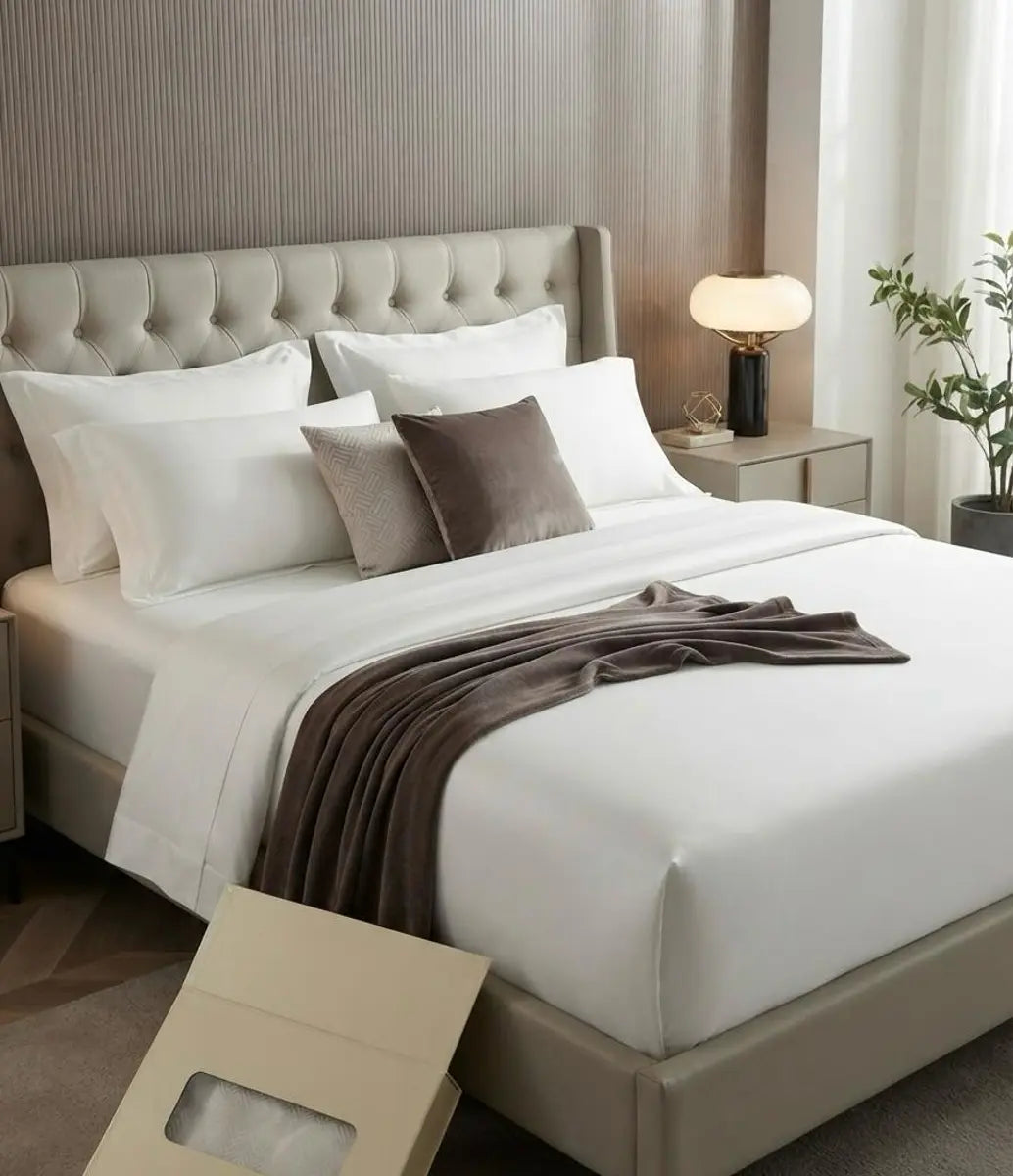 Completo letto Biancaluna Clara seta di bamboo vegan