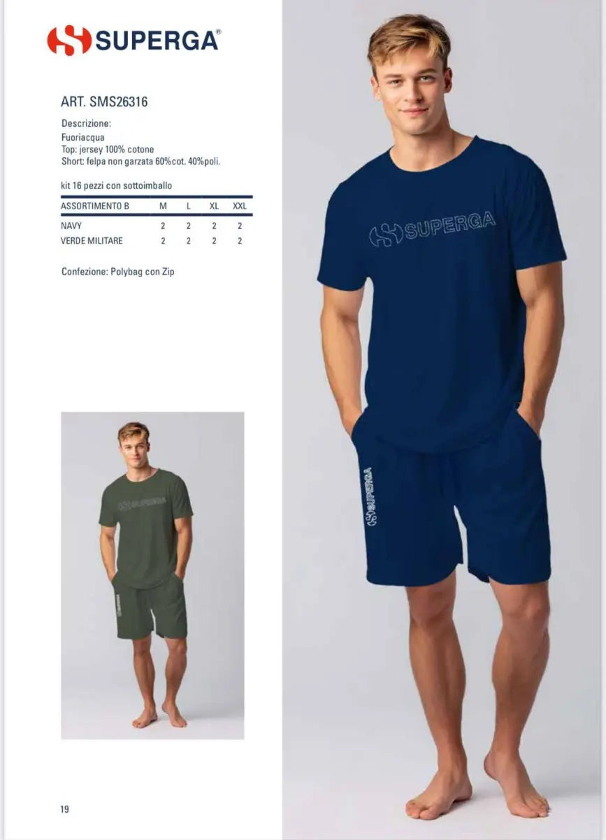 Completo Uomo SUPERGA Corto Cotone