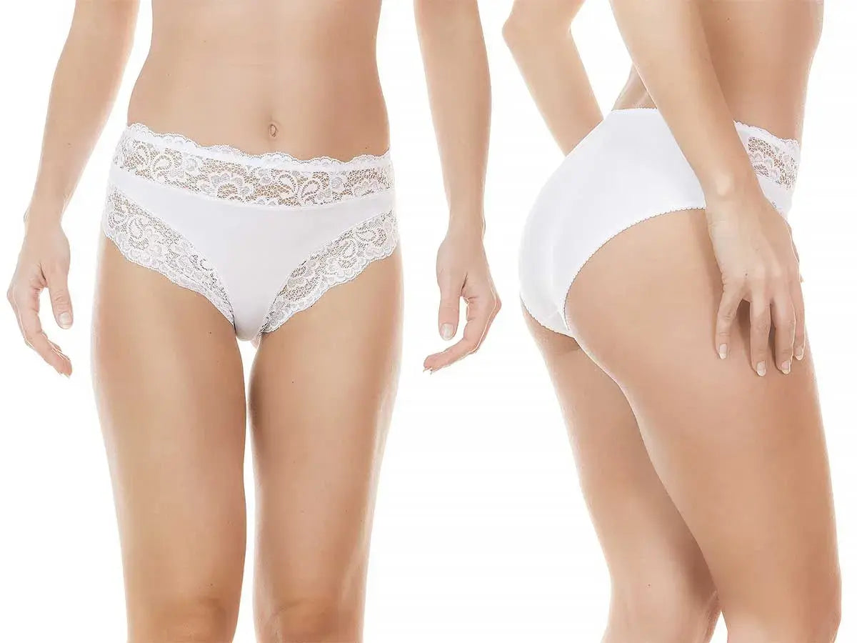 Slip in cotone elasticizzato modal e pizzo Jadea – 742 3PZ