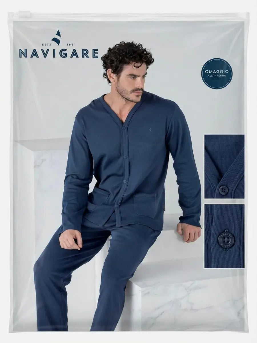 Navigare Pigiama Caldo Cotone Calibrato Uomo Art.4258