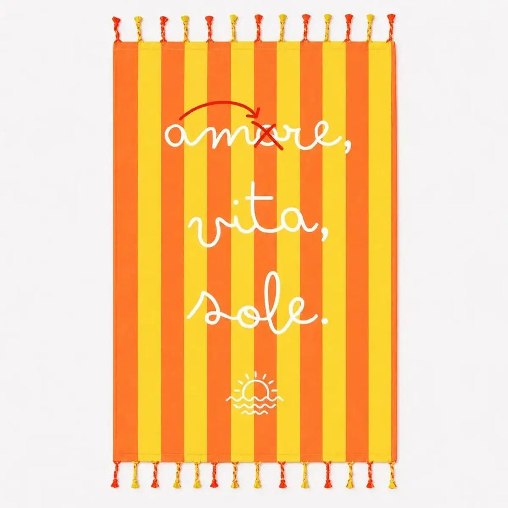Sophie TELO MARE FOUTA CON FRANGE AMORE MARE 100x180
