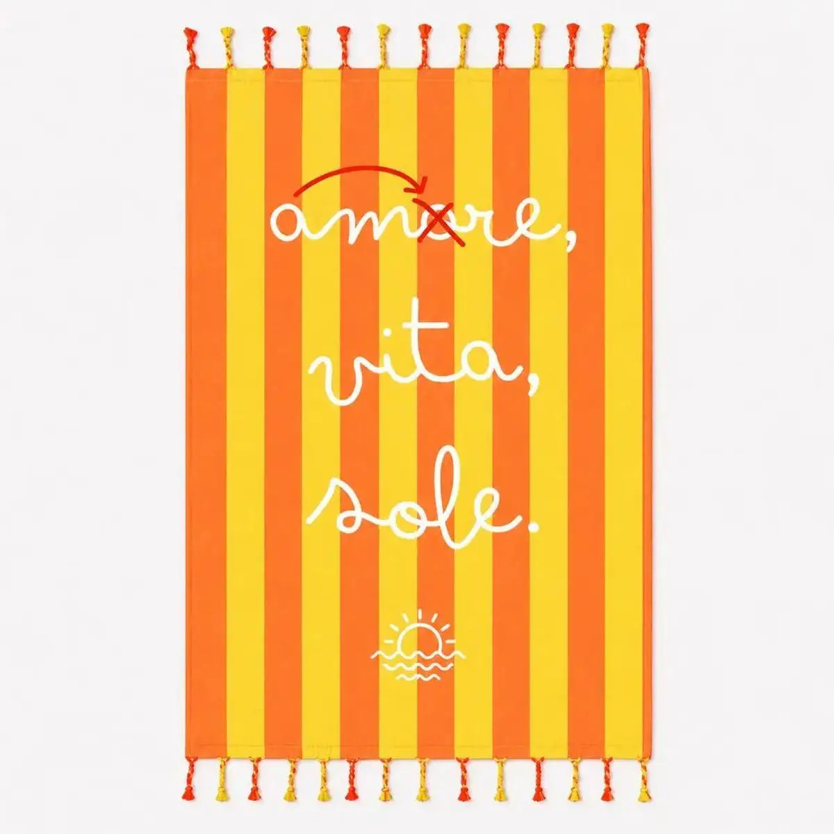 Sophie TELO MARE FOUTA CON FRANGE AMORE MARE 100x180