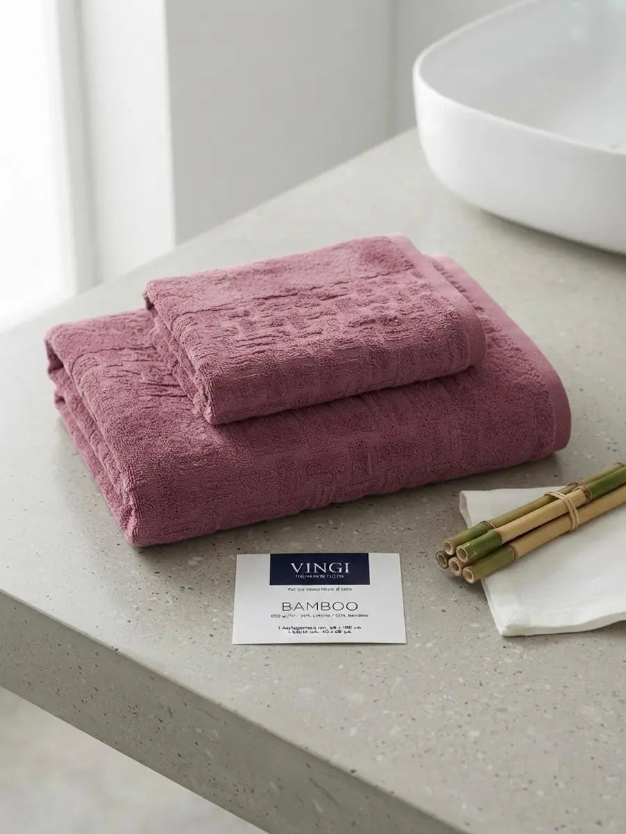 Set asciugamani viso + ospite Bamboo Vingi