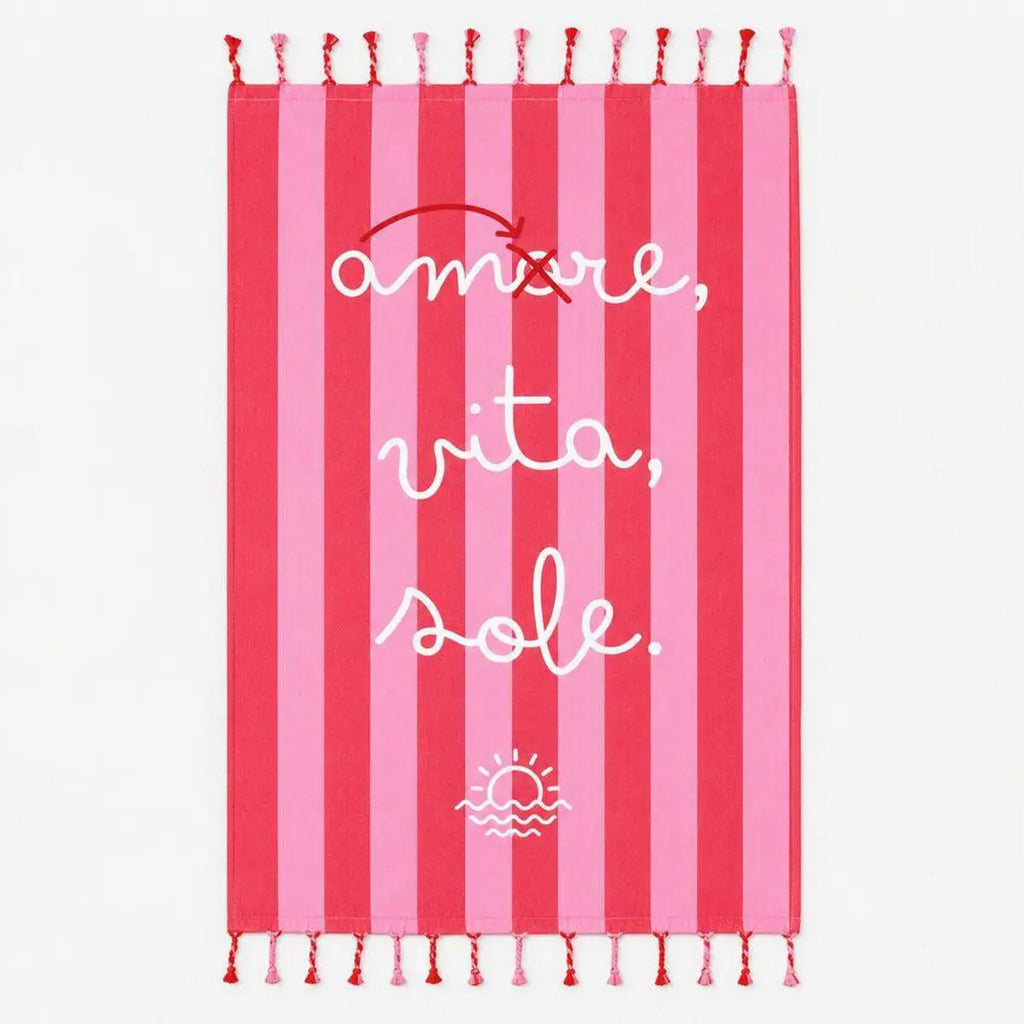 Sophie TELO MARE FOUTA CON FRANGE AMORE MARE 100x180