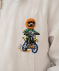 Grembiule asilo bianco bici con zip Siggi