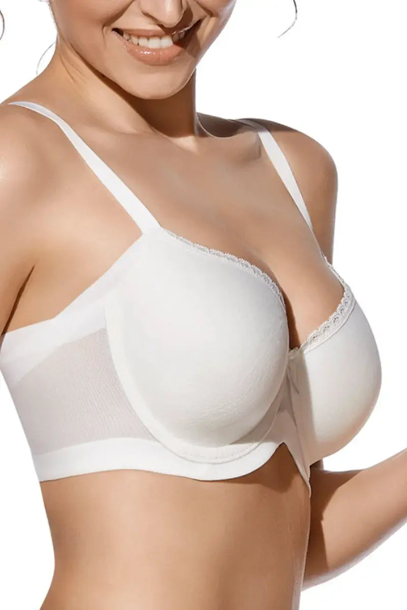 Reggiseno modellante con fascia alta incrociata con ferretto e coppe imbottite decorate coppa C Selene – VIOLETA