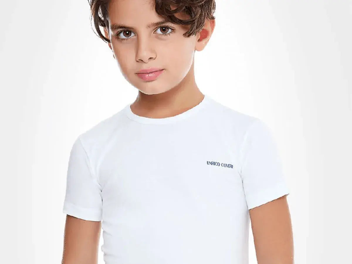 T-shirt mezza manica girocollo in cotone bielastico Enrico Coveri – ET4000 3PZ