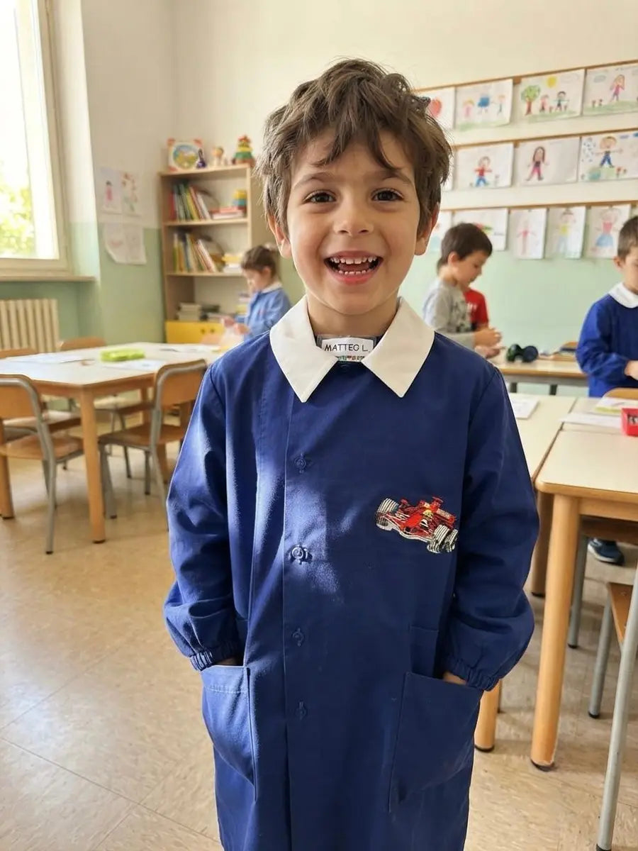 Grembiule bambino con stampa auto Mariano