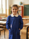 Mariano Grembiule Scuola Elementare Blu Bambina Ricami Variabili