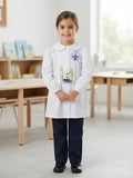Disney Grembiule asilo bambina bianco con bottoni ricamo stich