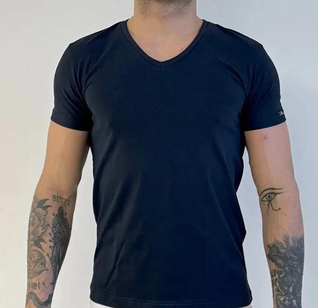 Mansue' Maglia mezza manica scollo a v in COTONE MODAL uomo MANSUE’ – 40095/156/996 2PZ