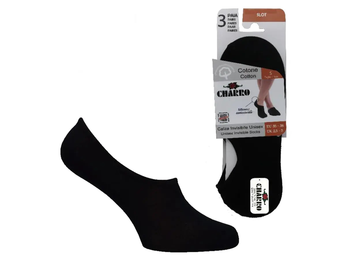 Calza invisibile unisex cotone elasticizzato con silicone Charro 6Pz