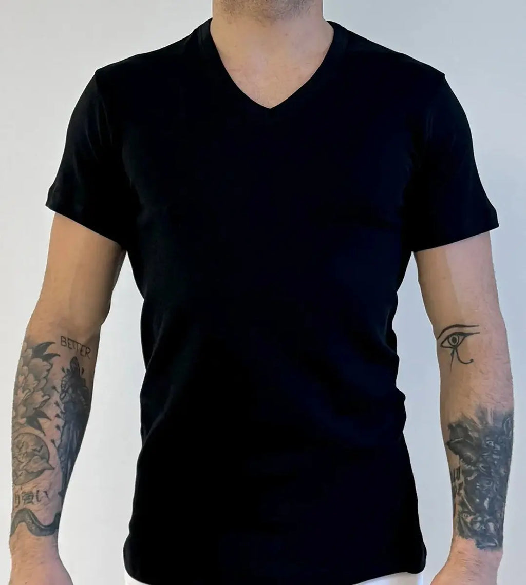 Mansue' Maglia mezza manica scollo a v in COTONE MODAL uomo MANSUE’ – 40095/156/996 2PZ
