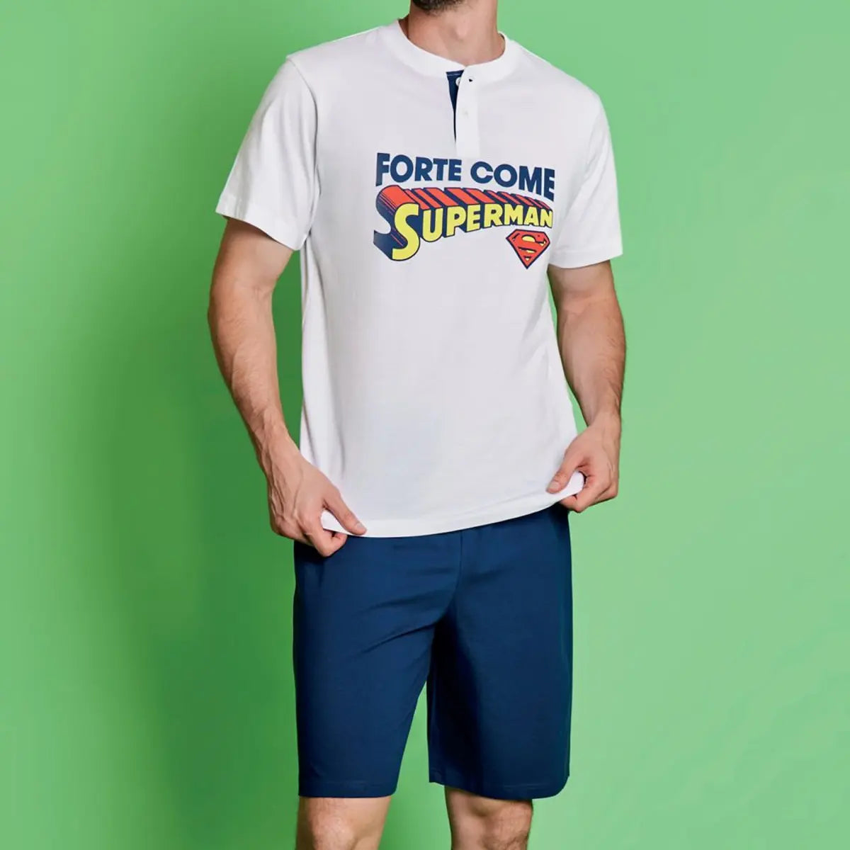 pigiama serafino corto superman 7769 uomo sabor