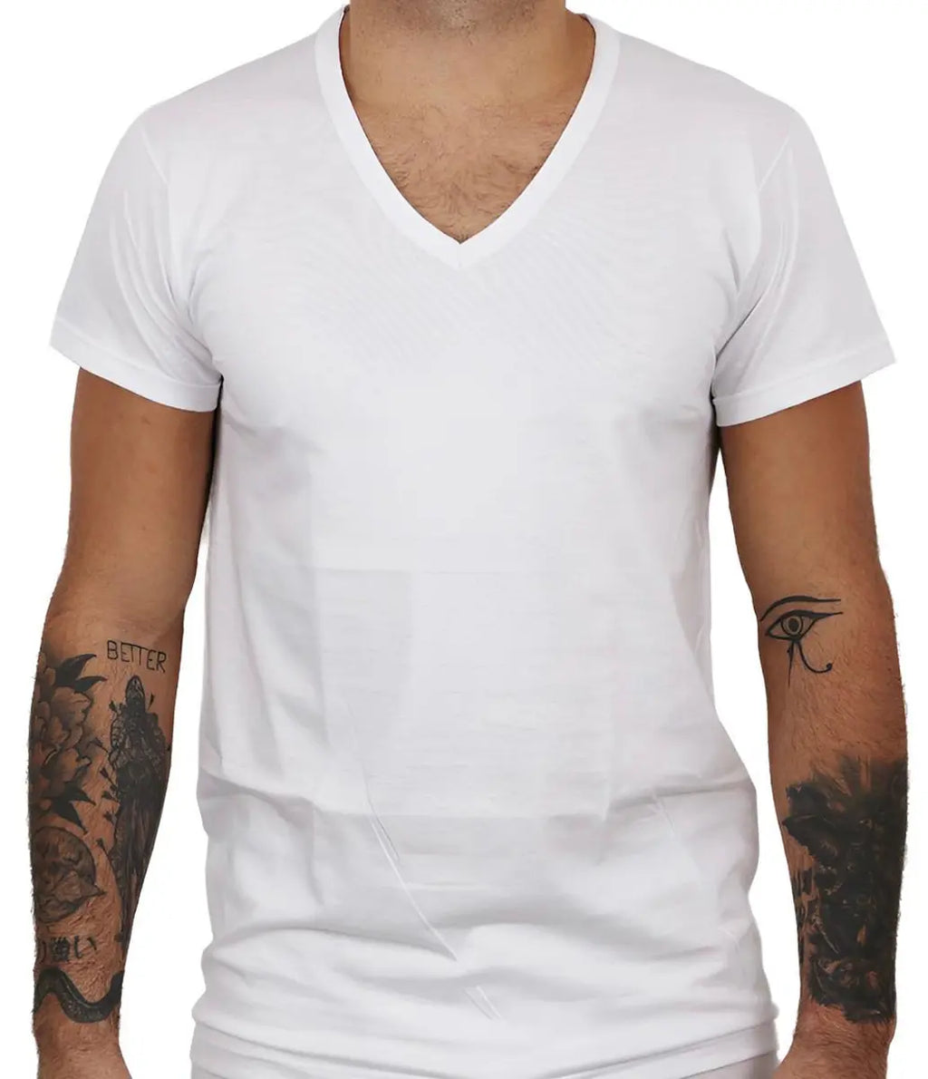 Mansue' Maglia mezza manica scollo a “V” in COTONE uom MANSUE’ – 40040/88 3 PZ