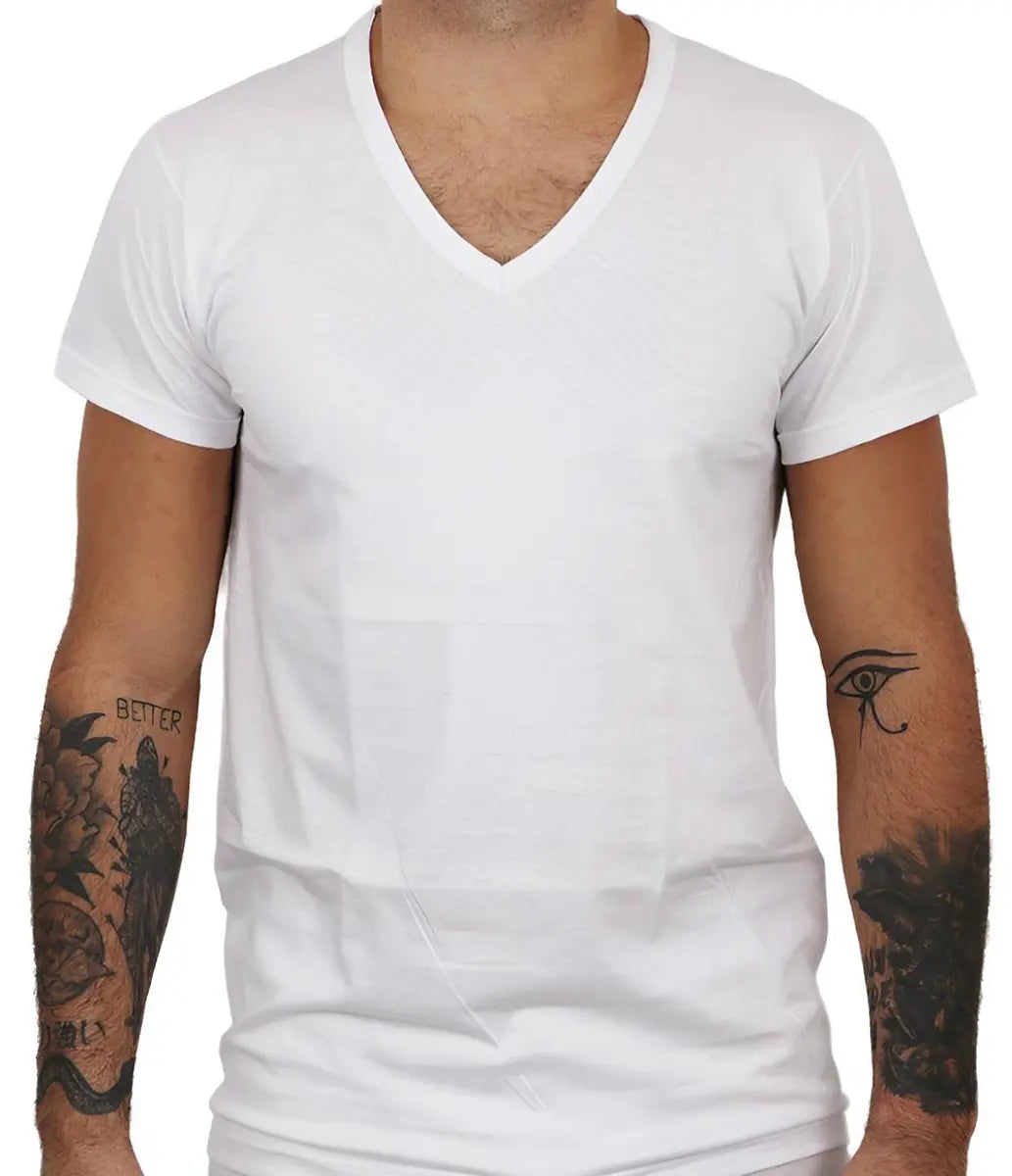 Maglia mezza manica scollo a “V” in COTONE uom MANSUE’ – 40040/88 3 PZ