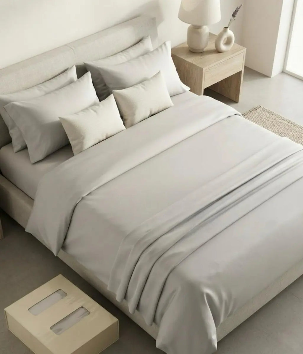 Completo letto Biancaluna Clara seta di bamboo vegan