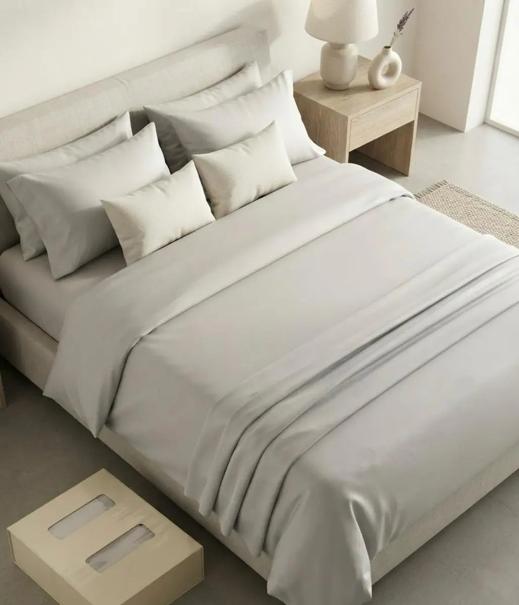 Completo letto Biancaluna Clara seta di bamboo vegan