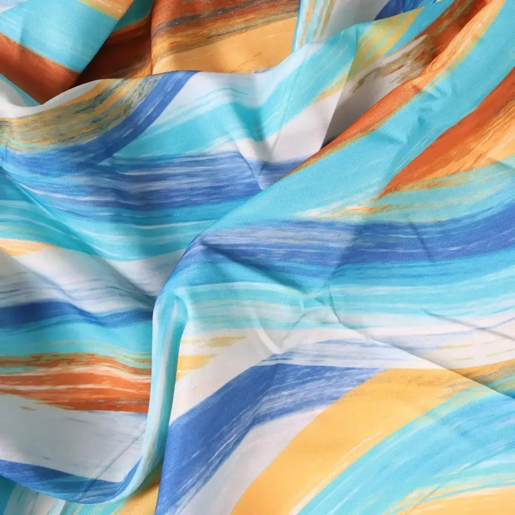 Lovely Home Tovaglia Antimacchia Splash Astratto Onda Azzurra Acquamarina