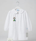Grembiule asilo bambina Bianco con zip centrale Siggi ricamo Hippy 4337