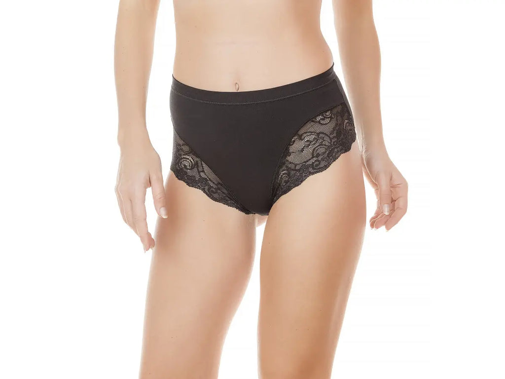 Slip midi in cotone modal con fascia di cotone e pizzo Jadea – 521 3PZ