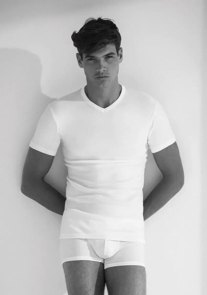 T-shirt mezza manica scollo a V in caldo cotone Enrico Coveri – ET1201 3PZ
