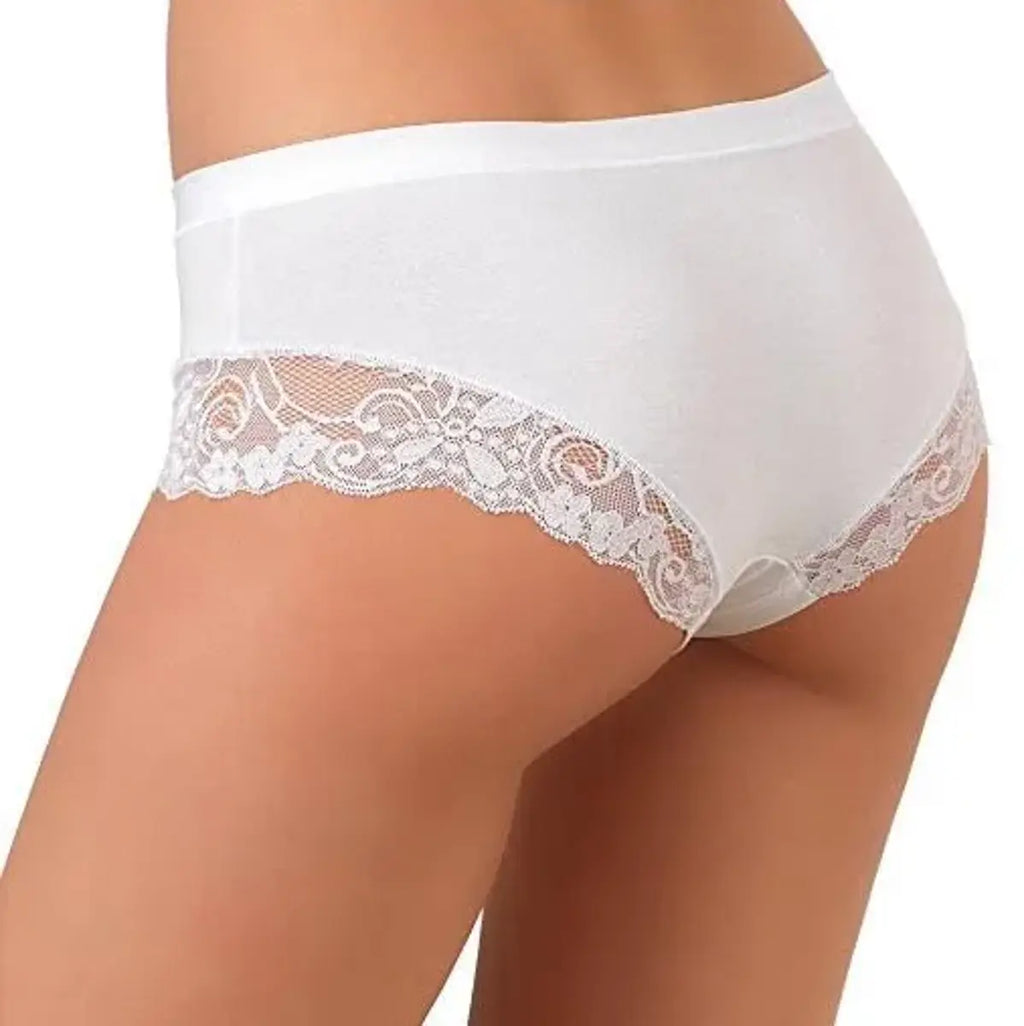 Slip midi in cotone modal con fascia di cotone e pizzo Jadea – 521 3PZ